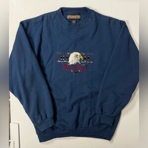 Vtg 90s Bald Eagle Sweatshirt Bald Eagle Headwaters Embroidered Crewneck USA M